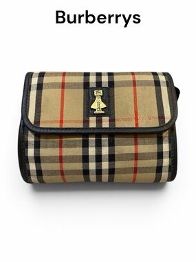 BURBERRYS Vintage Nova Check Clutch Bag Vanity Cosmetic Bag